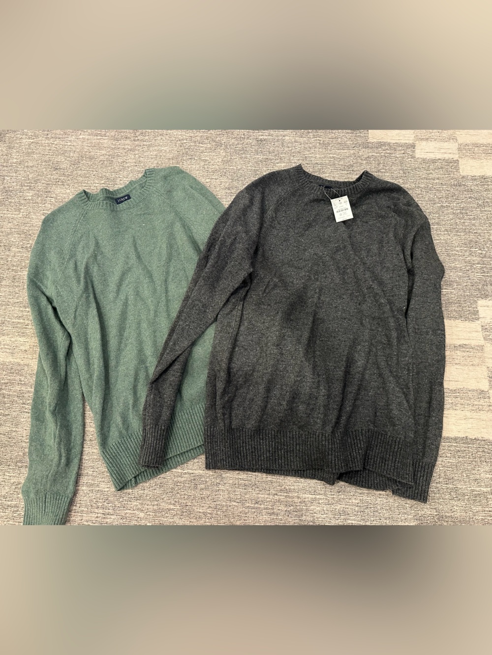 J. Crew Men’s Crewneck Sweaters - Green & Charcoal
